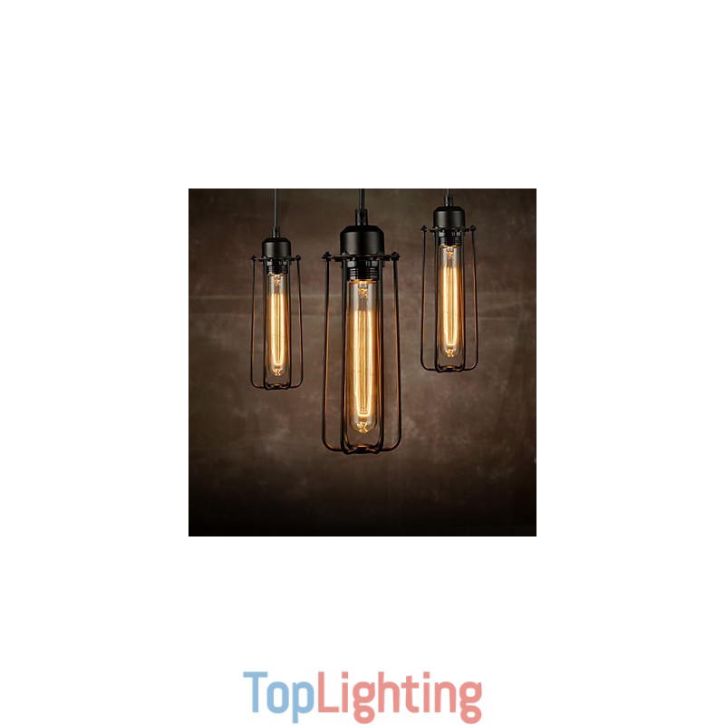 Chandelier Mini Style Rustic Lodge Retro Metal 3 Light Pendant Light