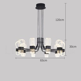 10 Light Nordic Post Modern 2021 Design Chandelier with Acrylic Shades