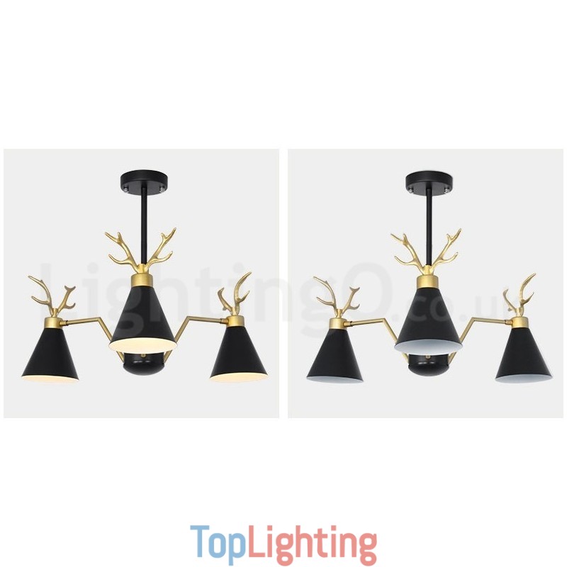 3 Light Nordic Macaron Modern Antlers Chandelier