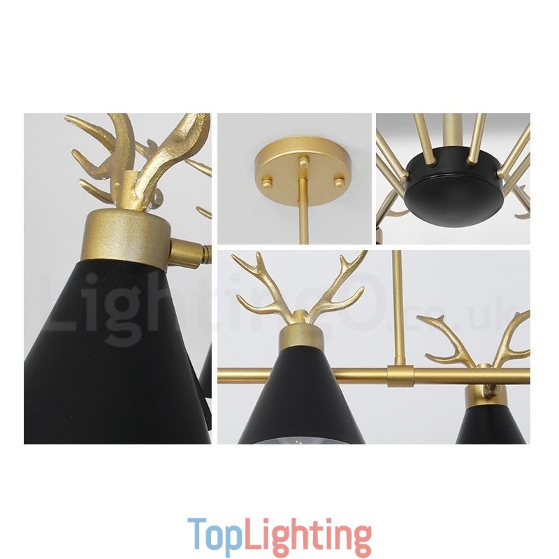 3 Light Nordic Macaron Modern Antlers Chandelier
