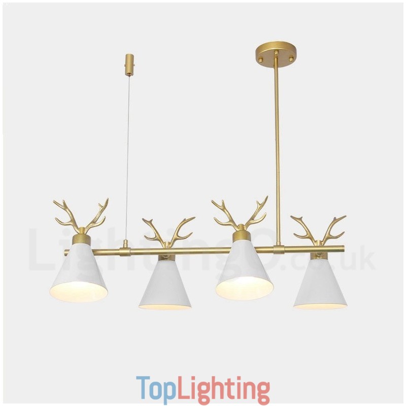4 Light Nordic Macaron Modern Antlers Chandelier