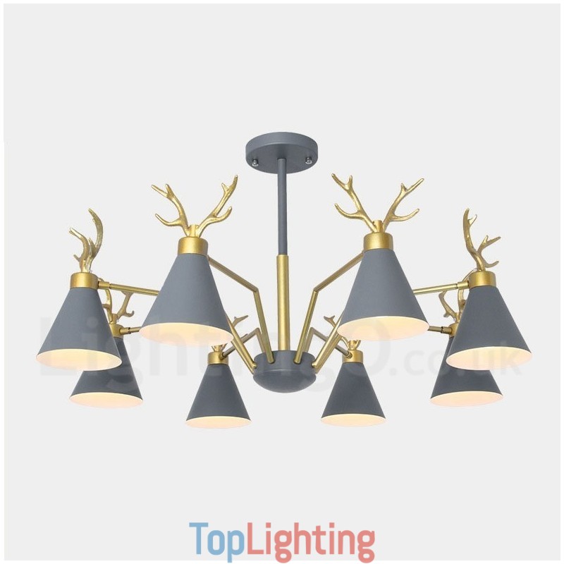 8 Light Nordic Macaron Modern Antlers Chandelier