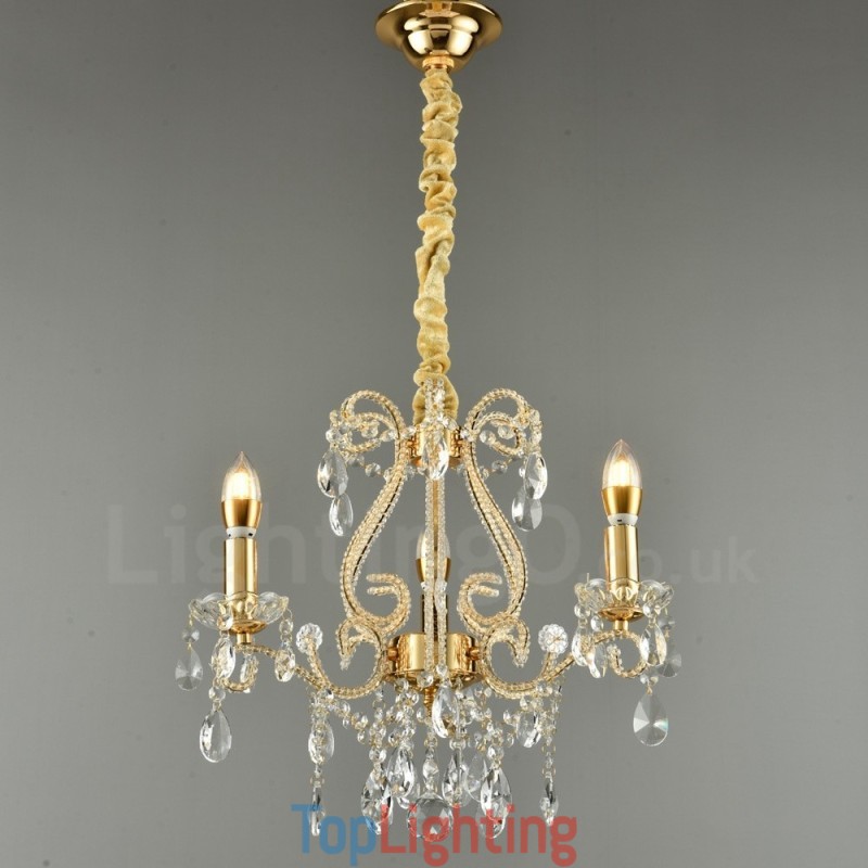 3 Light Gold Silver American Style Crystal Pendant Chandelier Light Store