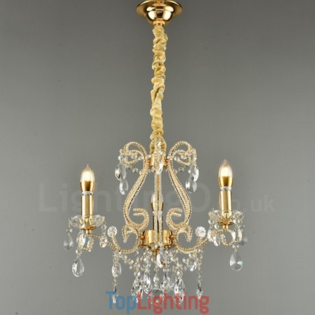 3 Light Gold Silver American Style Crystal Pendant Chandelier Light Store 3 Light Gold Silver American Style Crystal Pendant Chandelier Light Store