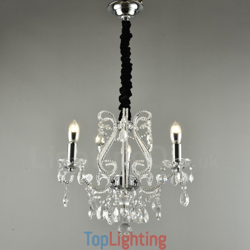 3 Light Gold Silver American Style Crystal Pendant Chandelier Light Store