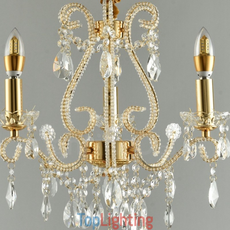 3 Light Gold Silver American Style Crystal Pendant Chandelier Light Store