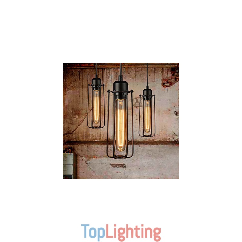 Chandelier Mini Style Rustic Lodge Retro Metal 3 Light Pendant Light