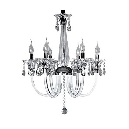 Elegant Crystal Chandelier with 6 Lights in Candle Bulb Elegant Crystal Chandelier with 6 Lights in Candle Bulb
