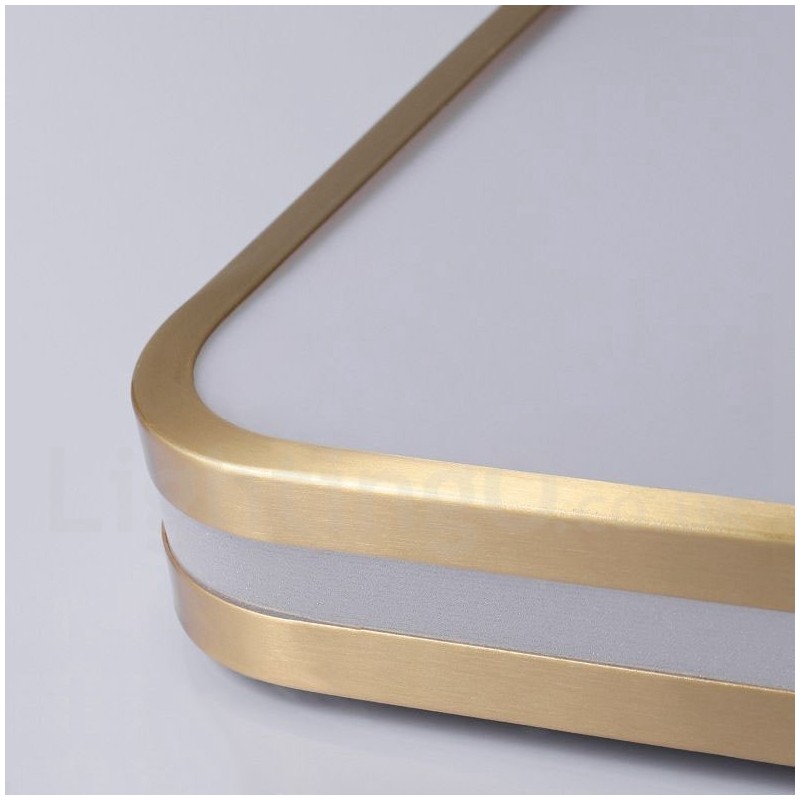 Ultra Thin Rectangle Modern Contemporary Nordic Style Flush Mount Brass Ceiling Lights with Acrylic Shade Also Can Be Used As Wall Light