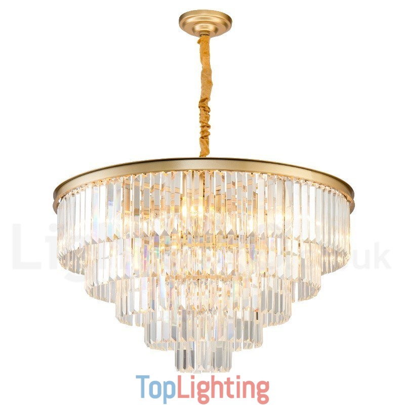 Postmodern Luxury Round K9 Crystal Pendant Chandelier Lights Exhibition Hall