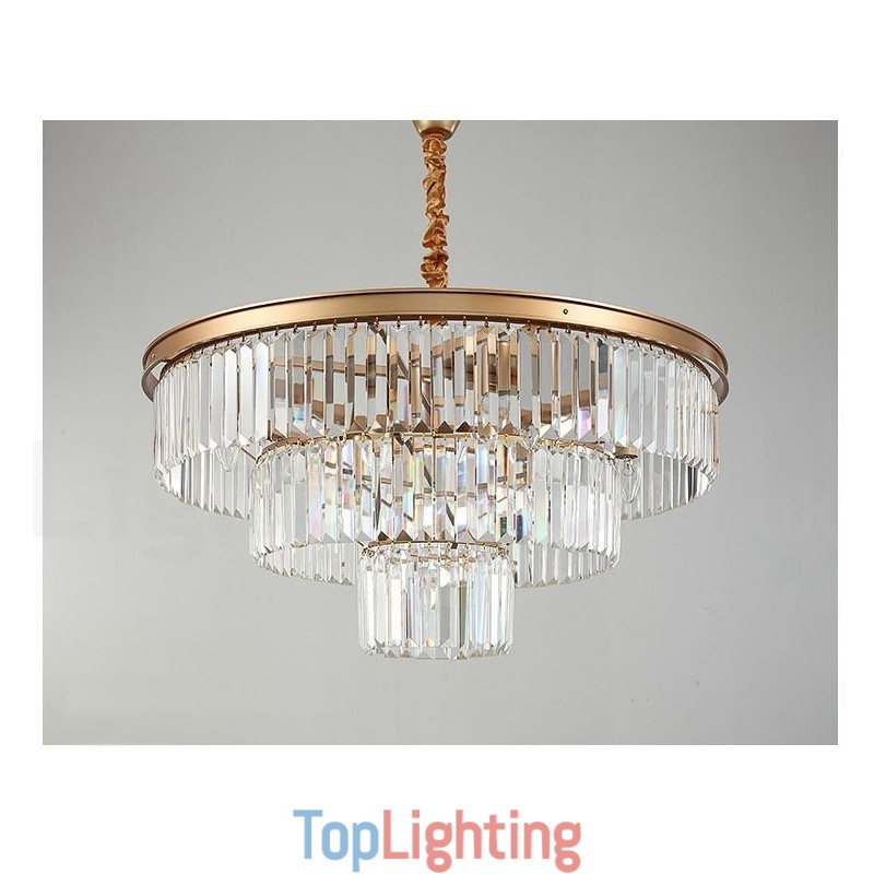 Postmodern Luxury Round K9 Crystal Pendant Chandelier Lights Exhibition Hall