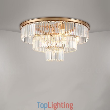 Postmodern Luxury Round K9 Crystal Flush Mount Ceiling Light Exhibition Hall Postmodern Luxury Round K9 Crystal Flush Mount Ceiling Light Exhibition Hall