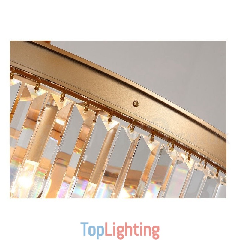 Postmodern Luxury Round K9 Crystal Flush Mount Ceiling Light Exhibition Hall