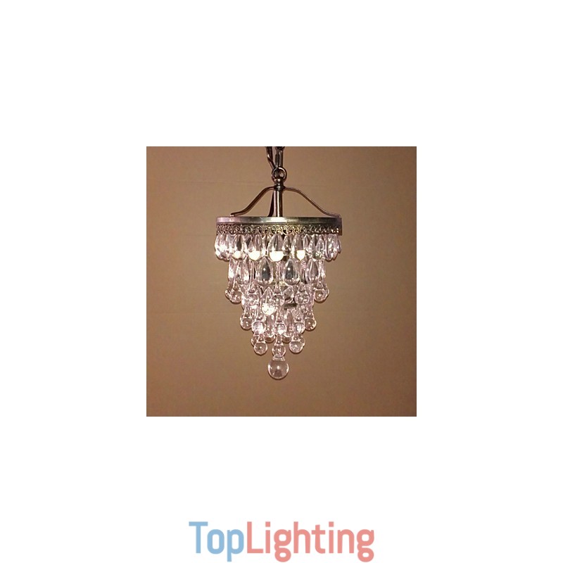 Crystal Beaded Modern Pendant with 1 Light and Antique Colour Fixture