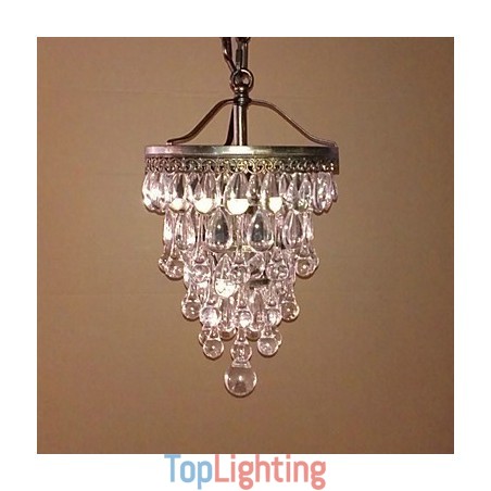Crystal Beaded Modern Pendant with 1 Light and Antique Colour Fixture