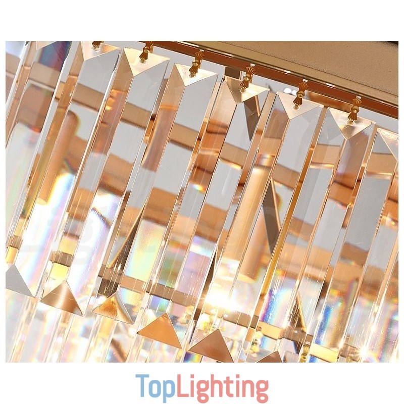 Postmodern Luxury Round K9 Crystal Flush Mount Ceiling Light Exhibition Hall