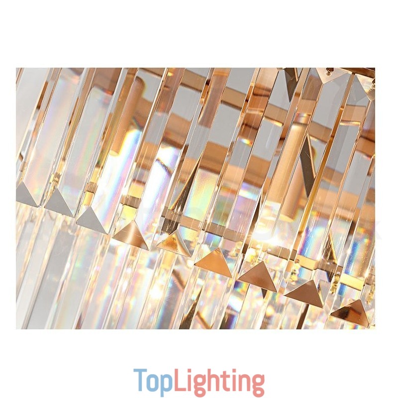 Postmodern Luxury Round K9 Crystal Flush Mount Ceiling Light Exhibition Hall