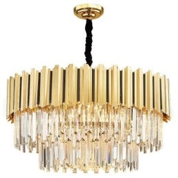 This Year Luxury Postmodern Gold Round K9 Crystal Pendant Chandelier Exhibition Hall