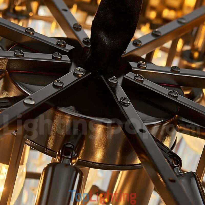 This Year Luxury Postmodern Gold Round K9 Crystal Pendant Chandelier Exhibition Hall