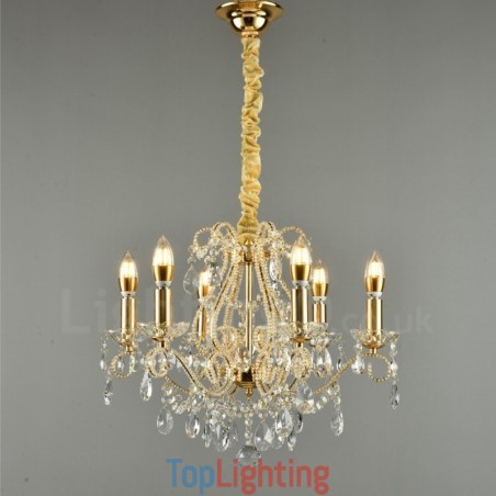 6 Light Gold Silver American Style Crystal Pendant Chandelier Light Store 6 Light Gold Silver American Style Crystal Pendant Chandelier Light Store