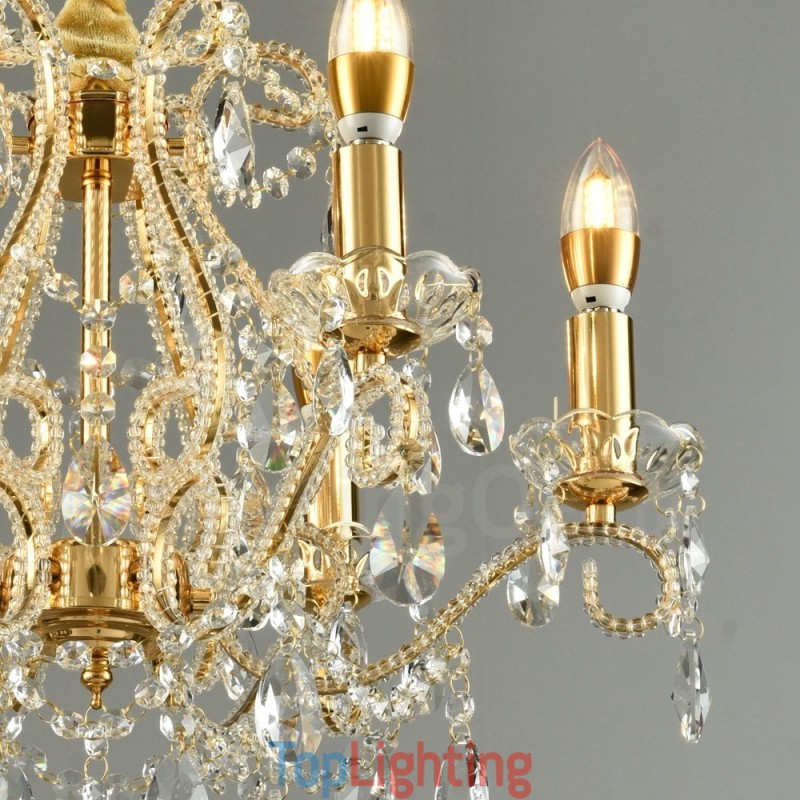 6 Light Gold Silver American Style Crystal Pendant Chandelier Light Store