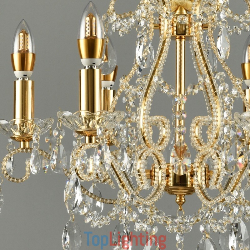 6 Light Gold Silver American Style Crystal Pendant Chandelier Light Store
