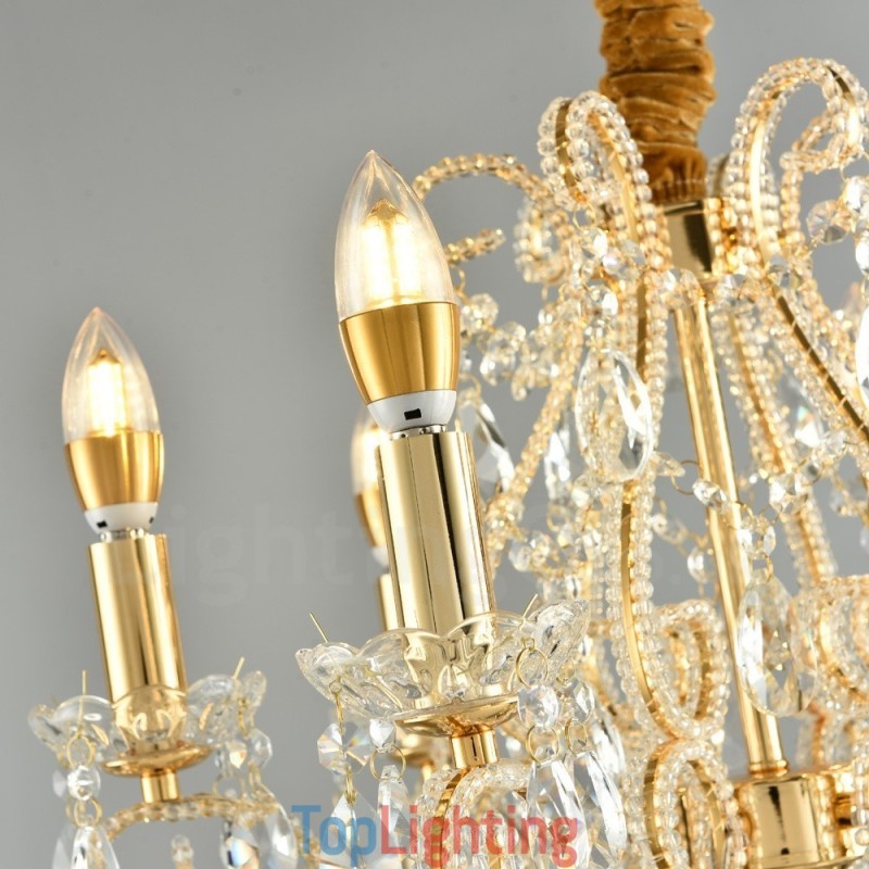 6 Light Gold Silver American Style Crystal Pendant Chandelier Light Store
