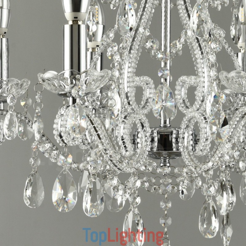 6 Light Gold Silver American Style Crystal Pendant Chandelier Light Store