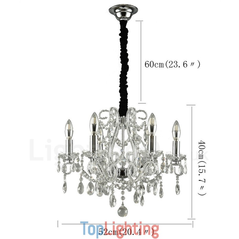 6 Light Gold Silver American Style Crystal Pendant Chandelier Light Store