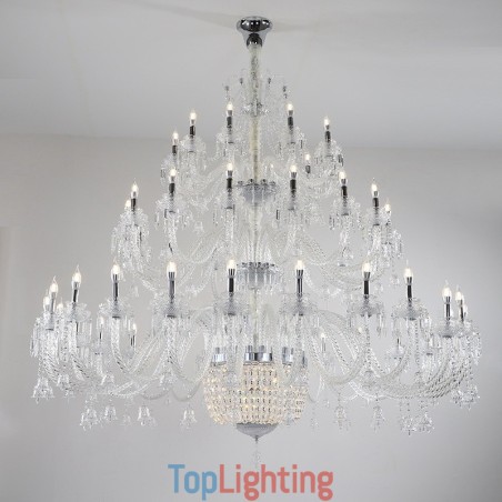 50 Light Clear Elegant Luxurious Crystal Candle Chandelier Exhibition Hal 50 Light Clear Elegant Luxurious Crystal Candle Chandelier Exhibition Hal