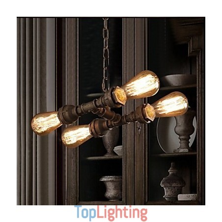 4 Light American Industrial Water Pipe Retro style Wind 4 Light American Industrial Water Pipe Retro style Wind