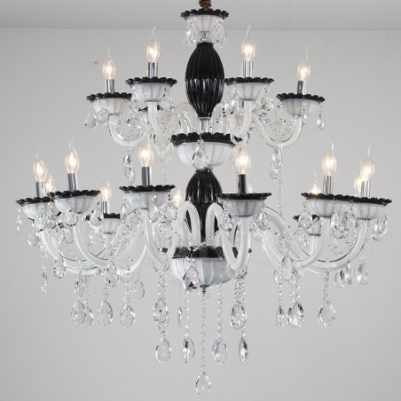 18 (12+6) Light Black Elegant Candle Chandelier with Crystal 18 (12+6) Light Black Elegant Candle Chandelier with Crystal