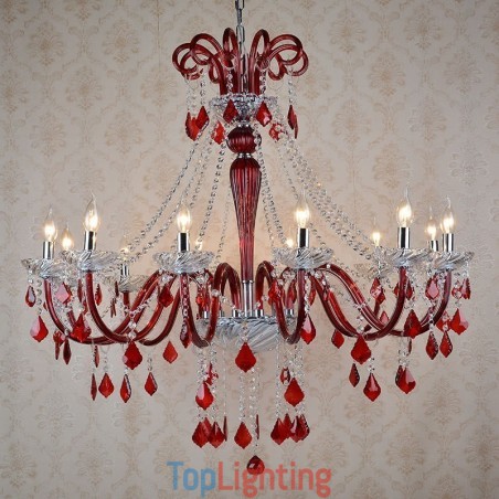 Red Crystal Candle Chandelier Red Crystal Candle Chandelier