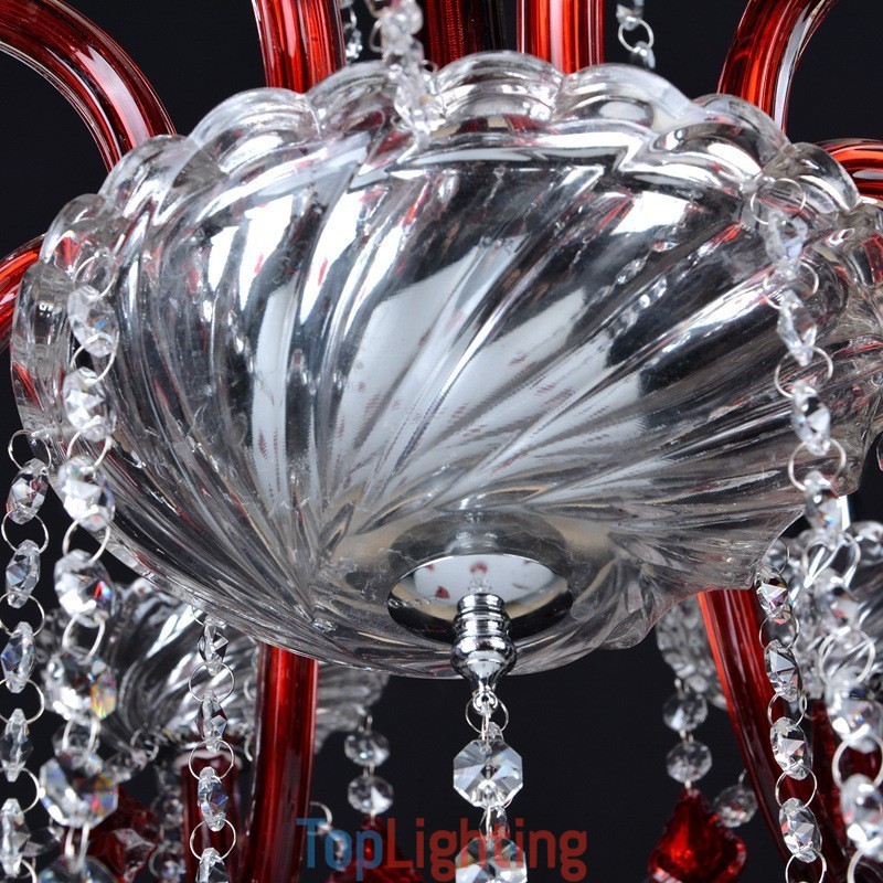 Red Crystal Candle Chandelier