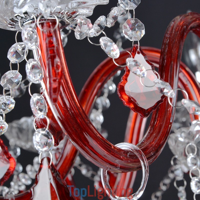 Red Crystal Candle Chandelier