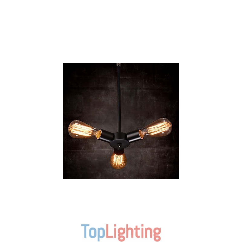 Pendant Light 3 Lights Country Style Wrought Iron