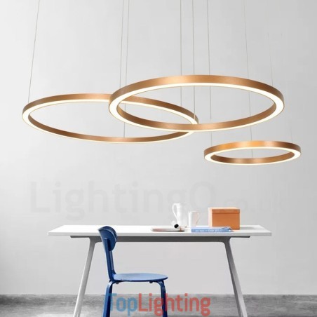Wi Fi Smart Dimmable Gold Rose Gold Modern Contemporary 3 Rings Light Aluminum Alloy Pendant Light with Acrylic Shade Wi Fi Smart Dimmable Gold Rose Gold Modern Contemporary 3 Rings Light Aluminum Alloy Pendant Light with Acrylic Shade