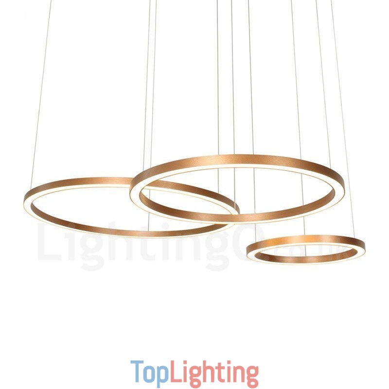 Wi Fi Smart Dimmable Gold Rose Gold Modern Contemporary 3 Rings Light Aluminum Alloy Pendant Light with Acrylic Shade