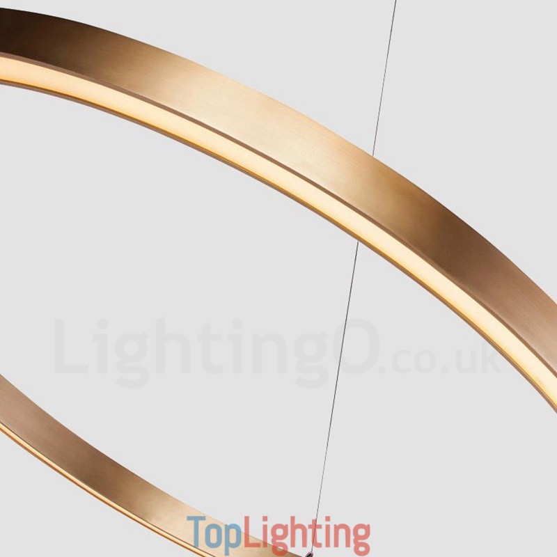 Wi Fi Smart Dimmable Gold Rose Gold Modern Contemporary 3 Rings Light Aluminum Alloy Pendant Light with Acrylic Shade