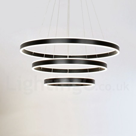 Dimmable Wi Fi Smart 3 Rings Two Strips Modern Contemporary Pendant Light with Acrylic Shade Dimmable Wi Fi Smart 3 Rings Two Strips Modern Contemporary Pendant Light with Acrylic Shade