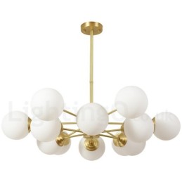 12 Light (6+6 Light) Two Tiers Pure Brass Northern Europe Bean Chandelier Modern Metal Molecules Pendant Light