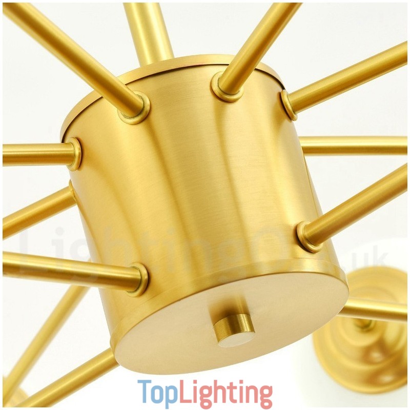 12 Light (8+4 Light) Two Tiers Pure Brass Northern Europe Bean Chandelier Modern Metal Molecules Pendant Light