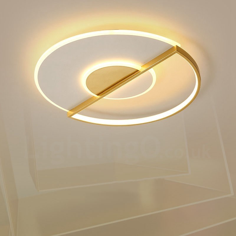 Gold Ultra Thin Modern Contemporary Nordic Style Flush Mount Ceiling Lights with Remote Control Also Can Be Used As Wall Light