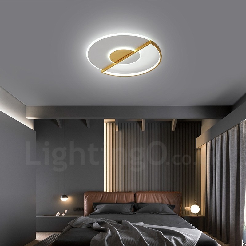 Gold Ultra Thin Modern Contemporary Nordic Style Flush Mount Ceiling Lights with Remote Control Also Can Be Used As Wall Light