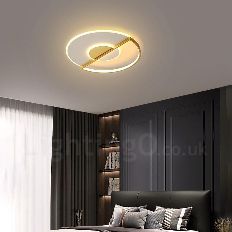 Gold Ultra Thin Modern Contemporary Nordic Style Flush Mount Ceiling Lights with Remote Control Also Can Be Used As Wall Light