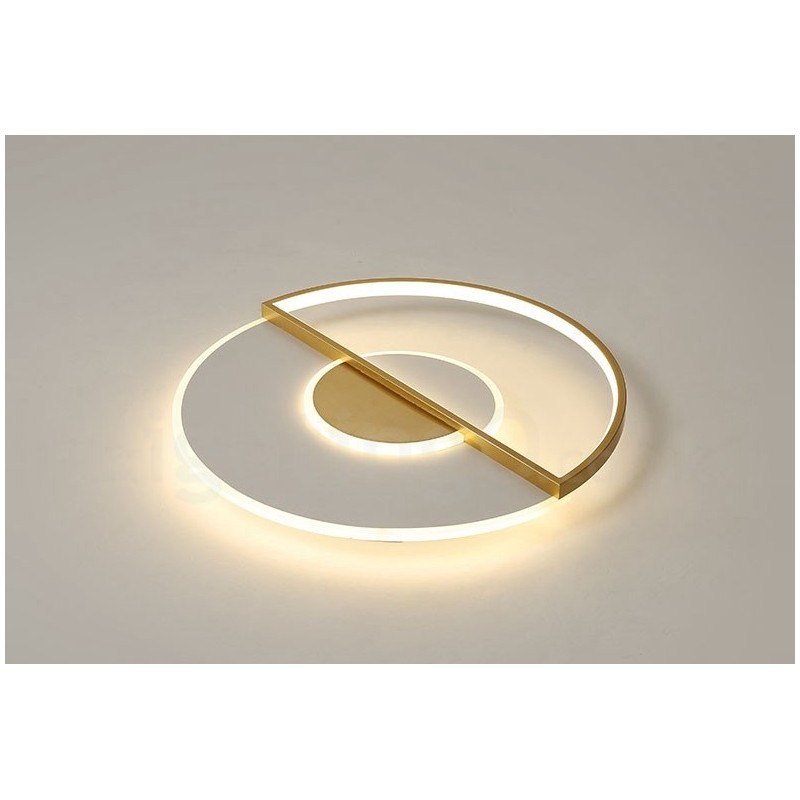 Gold Ultra Thin Modern Contemporary Nordic Style Flush Mount Ceiling Lights with Remote Control Also Can Be Used As Wall Light