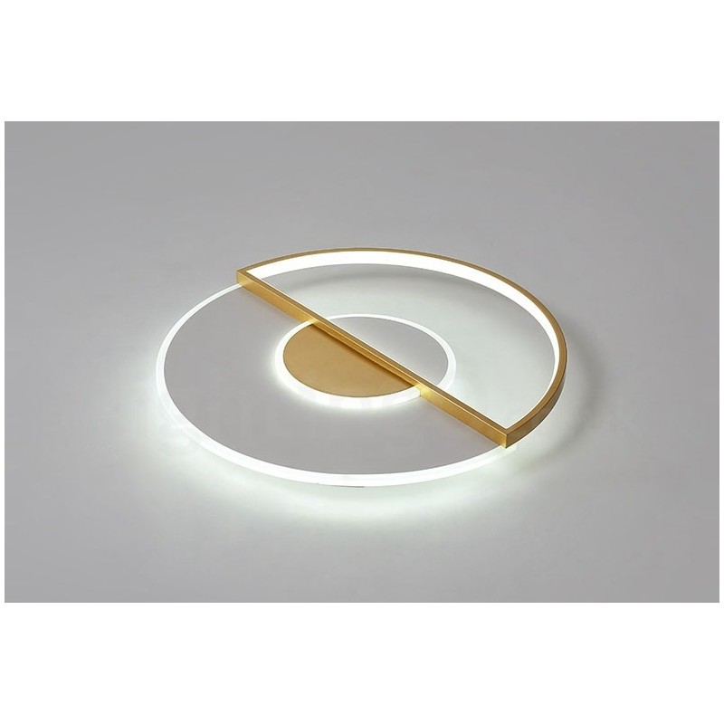 Gold Ultra Thin Modern Contemporary Nordic Style Flush Mount Ceiling Lights with Remote Control Also Can Be Used As Wall Light