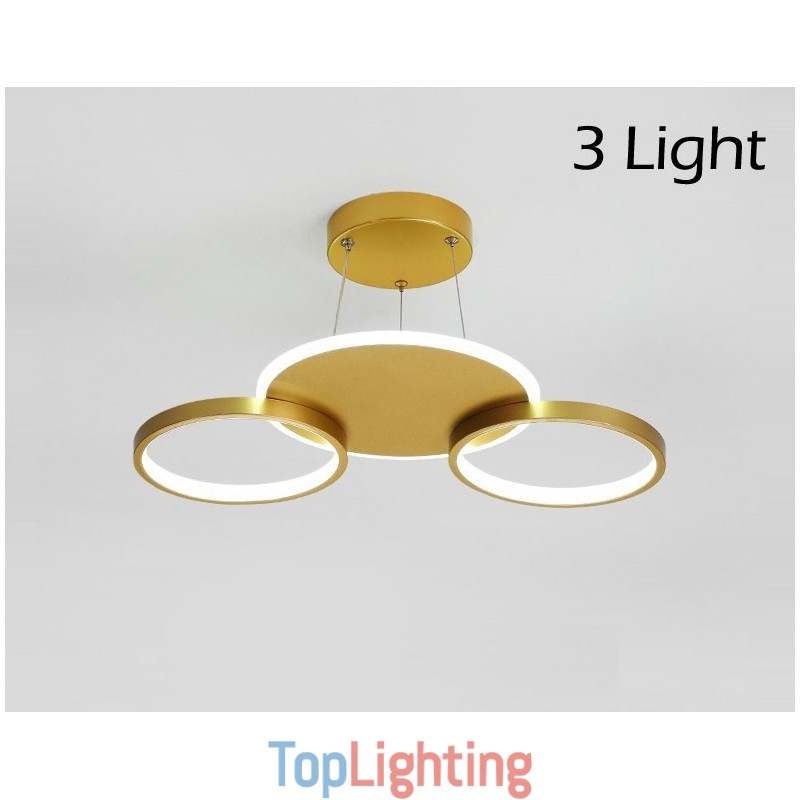 Gold Modern Contemporary Nordic Style Circle Ceiling Chandelier with Remote Control Also Can Be Used As Wall Light
