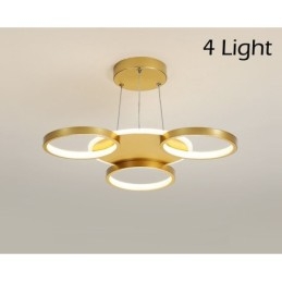 Gold Modern Contemporary Nordic Style Circle Ceiling Chandelier with Remote Control Also Can Be Used As Wall Light