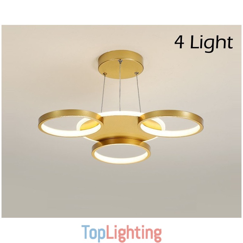 Gold Modern Contemporary Nordic Style Circle Ceiling Chandelier with Remote Control Also Can Be Used As Wall Light